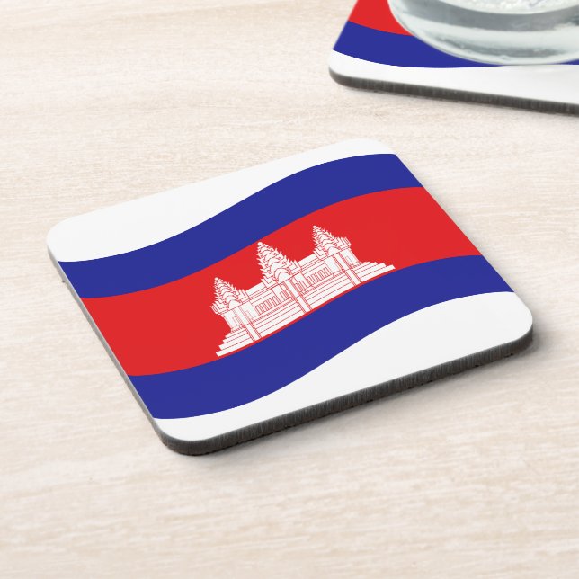 Porta-copo Angkor Wat Cambodian Flag Wave (Left Side)