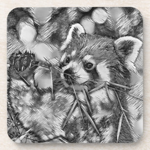 Porta-copo AnimalArtBW_RedPanda_001