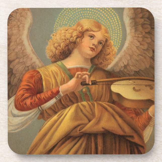 Porta-copo Anjo da Renascença Tocando Violino Melozzo da Forl (Frente)
