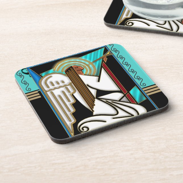 Porta-copo Anjo de Natal Art Deco (Azulejo) (Left Side)