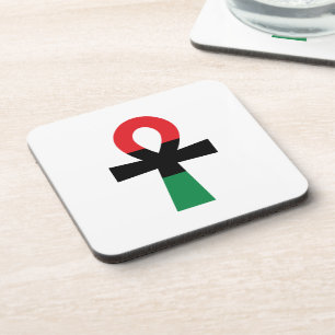 Porta-copo Ankh vermelho, preto & verde