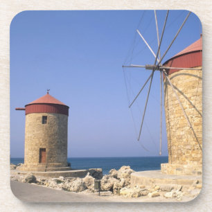 Porta-copo Antigos e famosos moinhos de Grécia de Rhodes