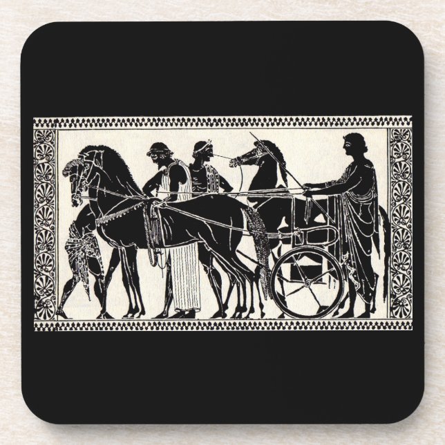 Porta-copo Antigos homens e cavalos romanos (Frente)
