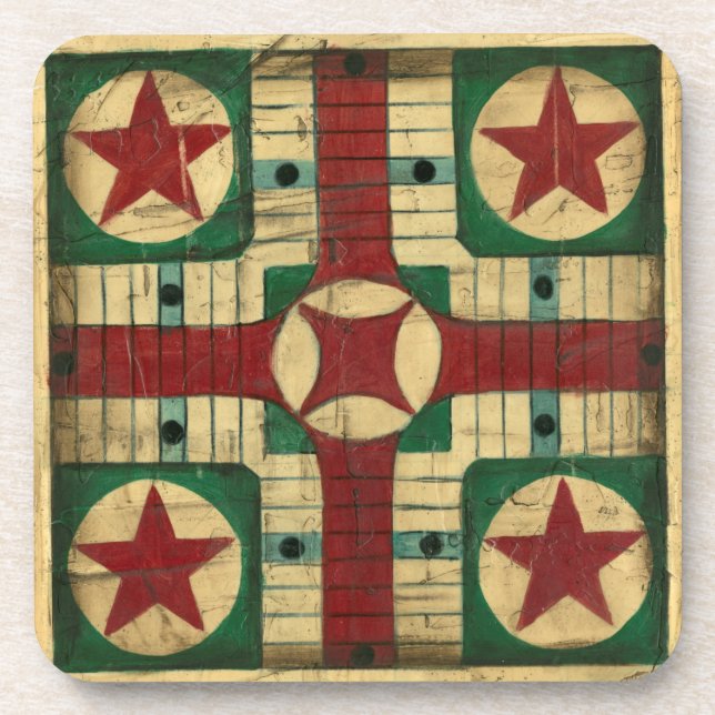 Porta-copo Antique Parcheesi - Conselho de Jogo por Ethan Har (Frente)