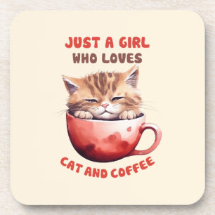 Porta-copo Apenas uma garota que ama gatos e café (2)