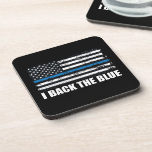 Porta-copo Apoie o Azul Linha azul fina Bandeira EUA MAGA WWG