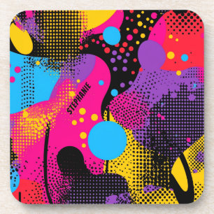 Porta-copo Apresentação de cor abstrato no estilo de quadrinh