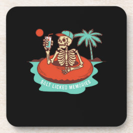 Porta-copo Aproveitando um frio com esqueleto flutuando