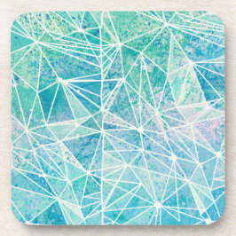 Porta-copo aquamarina com espaço de geometria branca