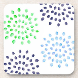 Porta-copo Aquarela Flor Azul Marinho Azul Claro
