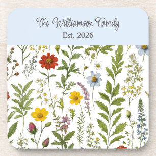 Porta-copo Aquarela Flor Silvestre Floral Rústica Personaliza