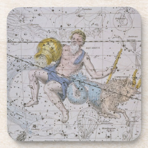 Porta-copo Aquário e Capricórnio, "de um atlas celestial",