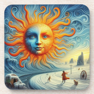 Porta-copo Aqui Vem O Sol - Impressão de Arte AI