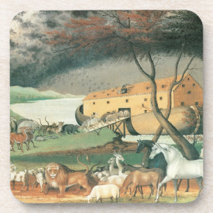 Porta-copo Arca de Noah por Edward Hicks, Vintage Folk Art