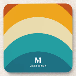 Porta-copo Arco-Íris Monograma Nome Personalizado Retroativo 