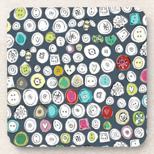 Porta-copo ardósia de botões e abelhas