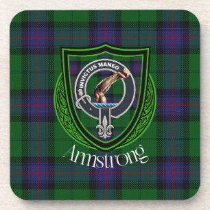 Porta-copo Armstrong Scottish Clan Tartan & Crest