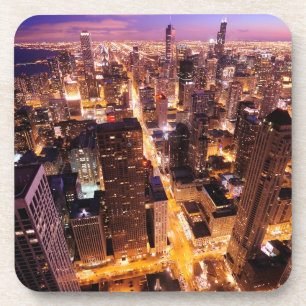 Porta-copo Arquitectura da cidade na noite de Chicago