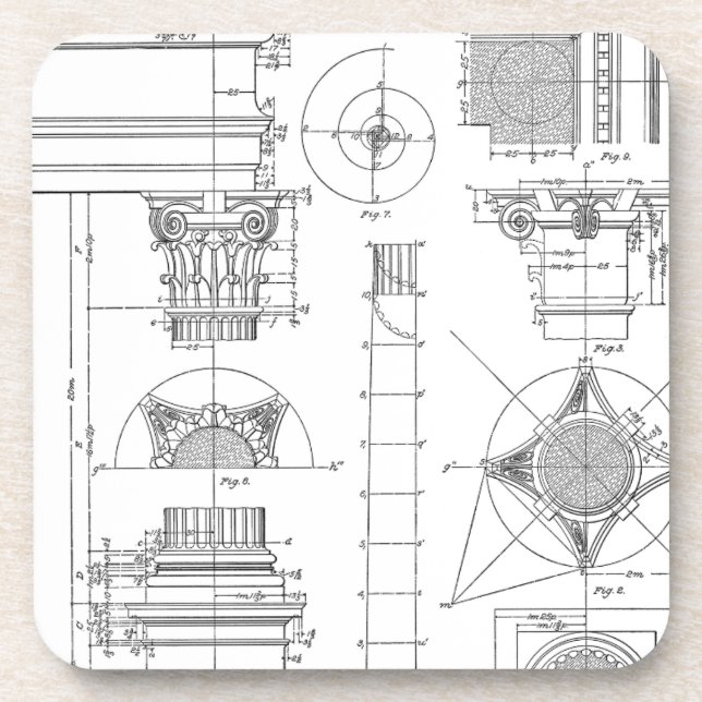 Porta-copo Arquitetura Vintage (Frente)