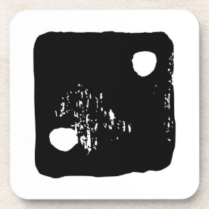 Porta-copo Arroz Negro e Branco #2 Linocuto Russo