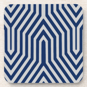 Porta-copo Art Deco Geométrico - azul marinho e cinza