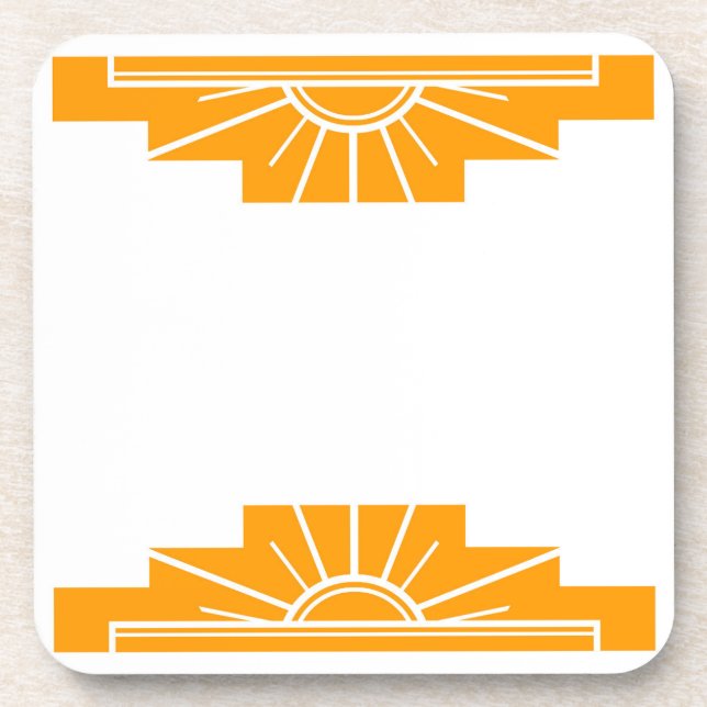 Porta-copo Art Deco Sunburst em Amarelo Ouro (Frente)