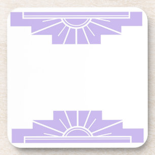 Porta-copo Art Deco Sunburst em Pastel Roxo