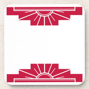 Porta-copo Art Deco Sunburst em Vermelho