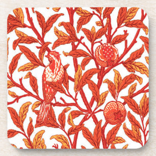 Porta-copo Art Nouveau Bird & Pomegranate, Mandarin Orange
