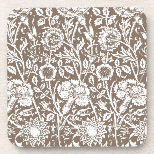 Porta-copo Art Nouveau Carnação Damask, Taupe e Branco