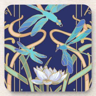 Porta-copo Art Nouveau Dragonflies Padrão