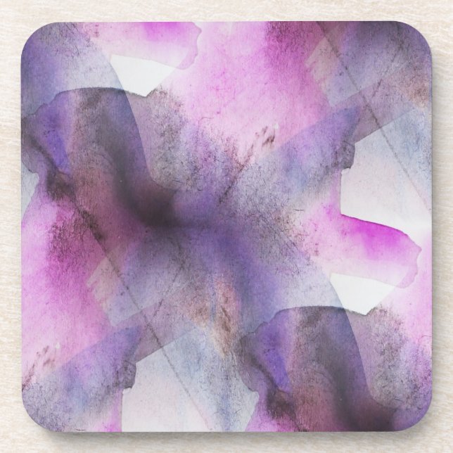 Porta-copo arte abstracta sem emenda do roxo do cubism (Frente)