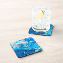 Arte Abstrato de Mistura Azul e Branca