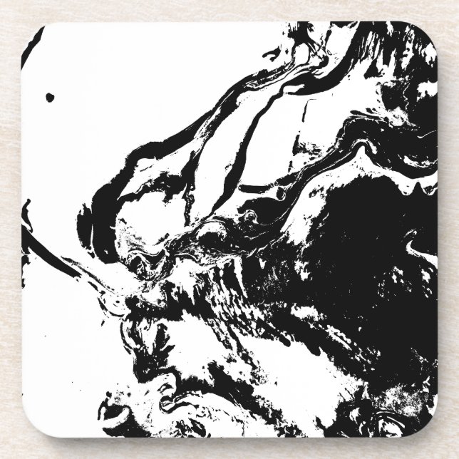 Porta-copo Arte acidental de Abstrato preto e branco (Frente)
