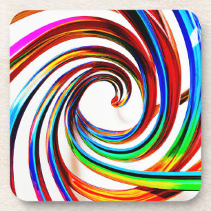 Porta-copo Arte Colorida de Padrão Espiral