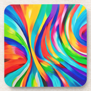 Porta-copo Arte colorida vibrante com Abstrato