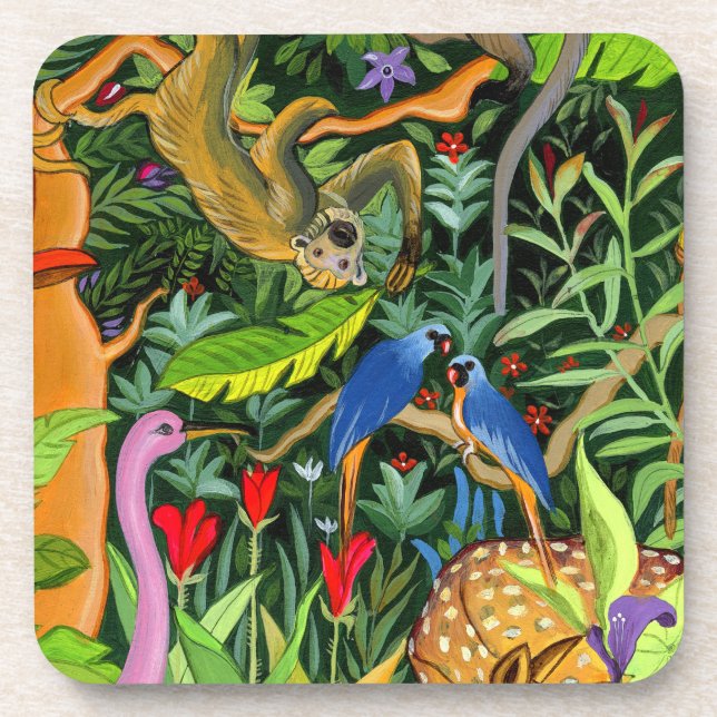 Porta-copo Arte de animais da floresta (Frente)