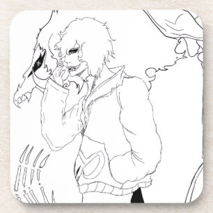 Porta-copo Arte de Anime Fantasia Sombria de Corvo e Demônio