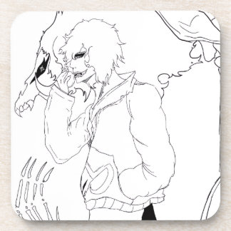 Porta-copo Arte de Anime Fantasia Sombria de Corvo e Demônio