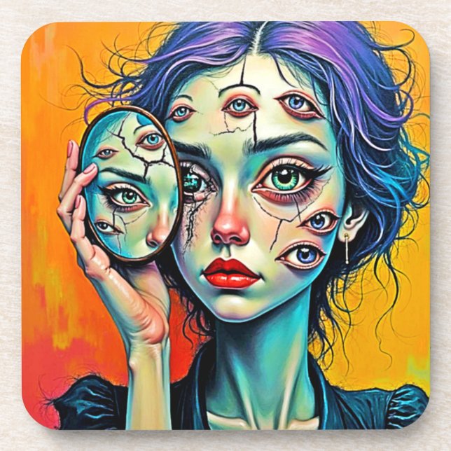Porta-copo Arte de Autoreflexão Destruída (Frente)