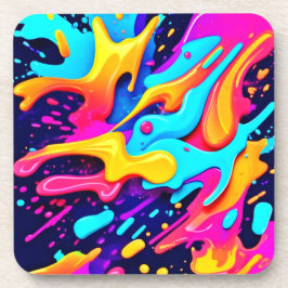Porta-copo Arte de Caos de Cores Vibrantes