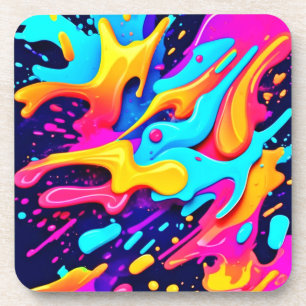 Porta-copo Arte de Caos de Cores Vibrantes