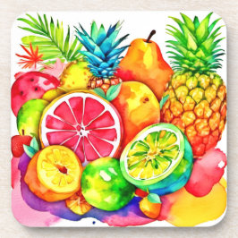 Porta-copo Arte de Desenho Animado de Frutas Tropicais