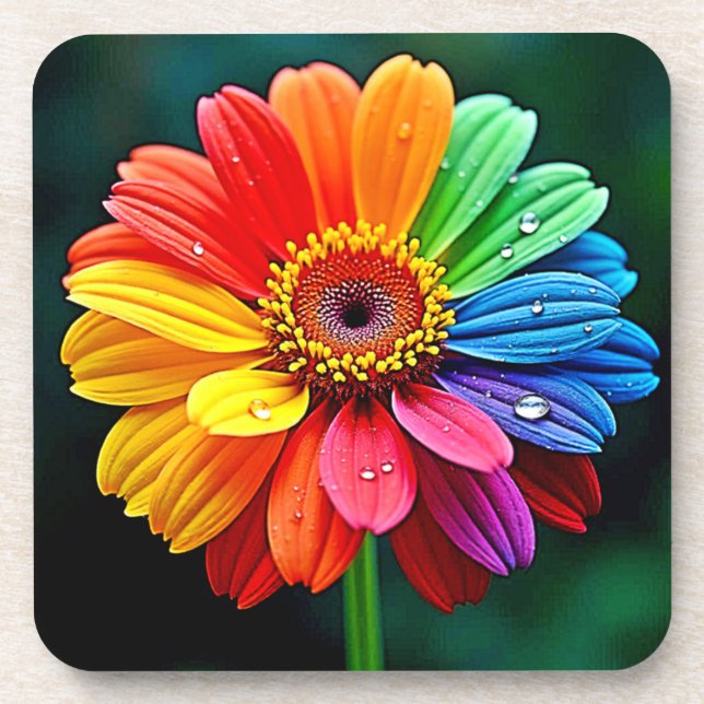 Porta-copo Arte de Flor Pétala Arco-Íris (Frente)