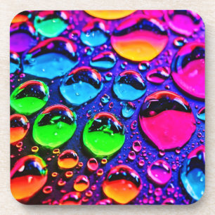 Porta-copo Arte de gotas de água neon brilhante