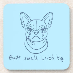 Porta-copo Arte de linha de Bulldog Francês. Construído peque