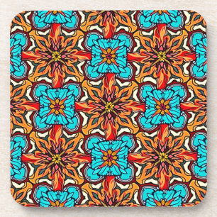 Porta-copo Arte de Mandala Floral Vibrante e Repetitivo