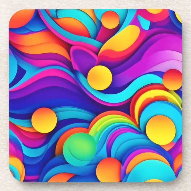 Porta-copo Arte de onda de Abstrato vibrante (Frente)