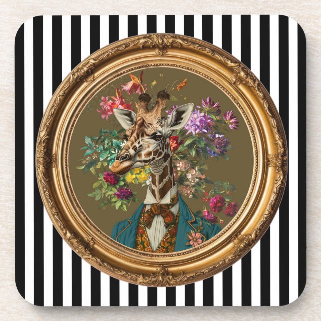 Porta-copo Arte de Parede com Retrato de Girafa (Frente)