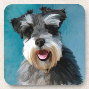 Porta-copo Arte de pintura em aquarela do Schnauzer Miniatura